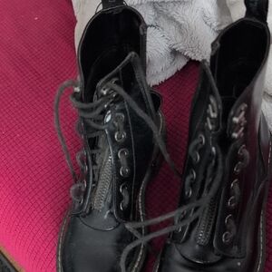 Only Black Lace-Up Boots